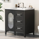 ZUN 30" Bathroom Vanity with Sink, Bathroom Vanity Cabinet with Two Drawers and Door, Adjustable Shelf, N725P170599B