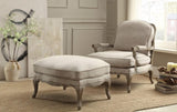 Formal Luxury Accent Chair Plush Cushion Seat and Back Carving Solid Wood Textured Fabric B011P255728