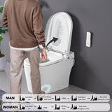 ZUN Smart Toilet Bidet Combo with Foot Sensor Open Cover/Seat, LED Display, Self-Cleaning Nozzle, Heated W1219P262970