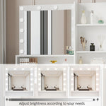 ZUN Vanity Desk with Mirror & Light, Large Drawer Three Level Storage Dresser, 3 Lighting Modes 10751002