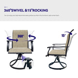 Swivel Dining Chairs Set of 2, Outdoor Swivel Breathable Textilene Patio Chairs Lawn Chairs for W213P271497