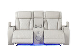 ZUN Fortuner Modern Style Upholstery Recliner Loveseat Made with Wood & Massage Function Included-Beige B009P287719