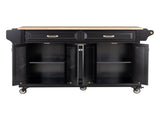 Natural Wood Top Kitchen Island with Storage 91207942