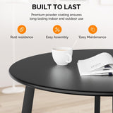 Patio Coffee Table, Metal Steel Outdoor Round Table, Weather Resistant Steel Side Table for 18230579