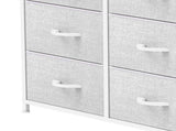 8 Drawers Dresser Chest of Drawers for Fabric Storage Dressers for Living Room White 14817519