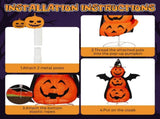 5ft Orange 3-Tier Retractable Fabric Pumpkin Halloween Light Decor with Cape & Wings, 130 Warm White 20091368