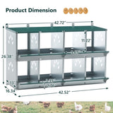 8 Room Metal Chicken Nesting Boxes 8 Compartment Egg Coop 82697755
