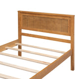 Platform Bed Frame with Headboard , Wood Slat Support , No Box Spring Needed ,Twin,Oak WF212811AAN