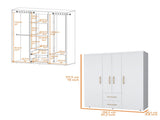 White All-In-One 2-Door Armoire B062P202113
