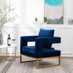 ZUN Lenola Contemporary Upholstered Accent Arm Chair, Blue T2574P164509