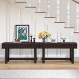 ZUN 52 inch Sofa Table with Storage Drawers, Mid Century Farmhouse Fluted Console Table with Solid Wood W1202P227362