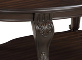 22'' Two Tone Round End Table,Solid Wood Sofa Side Table with Shelf,Living Room Corner Table Easy 04247644