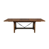 Unique Look Wood Framing 1pc Dining Table w Extension Leaf Industrial Design Casual Dining Furniture B01163512