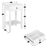 Two-layer Bedside Table Coffee Table with Drawer White 99618998