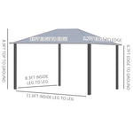 ZUN 10' x 13' Patio Gazebo, Aluminum Frame, Outdoor Gazebo Canopy Shelter with Netting & Curtains, W2225142541