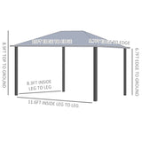 ZUN 10' x 13' Patio Gazebo, Aluminum Frame, Outdoor Gazebo Canopy Shelter with Netting & Curtains, W2225142541