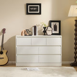 White P2 Particleboard 120*40*80cm 3-layer 7-drawer modern chest of drawers 1pc 69323688