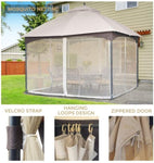 ZUN 10*12 FT Softtop Metal Gazebo with Mosquito Net&Sunshade Curtains,Sturdy Heavy Duty Double Roof W2259P155187