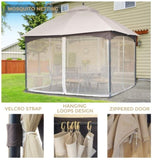 ZUN 10*12 FT Softtop Metal Gazebo with Mosquito Net&Sunshade Curtains,Sturdy Heavy Duty Double Roof W2259P155187