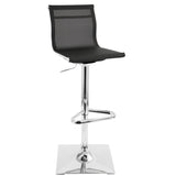 Mirage Contemporary Adjustable Barstool with Swivel in Black by LumiSource B202P222340