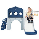 ZUN 7 in 1 Toddler Slide Set, Freestanding Spaceship Set with Slide, Kids Slide Playset Structure, Arch N710P173044C