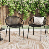 Patio Dining Chairs Stackable Chairs with Breathable Design Modern Simple Art Style ,Metal N768P192555K