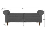 Multifunctional Storage Rectangular Sofa Stool- Gray 12224347