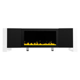 ON-TREND Modern TV Stand 34.2" Non-heating Electric Fireplace, High Gloss Entertainment Center 85586042