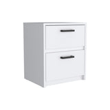 Trivor 2 Drawers Nightstand , End Table, Side Table Metal Handles -White B07092135
