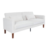 White Corduroy, Modern Sofa With Two Pillows, Suitable For Living Room, Lounge 95386034
