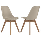 Tan and Oak Padded Side Chair B062P153693
