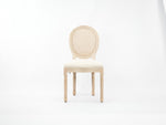 ZUN HengMing Upholstered Fabrice With Rattan Back French Dining Chair with rubber legs,Set of 2,Beige W212137125