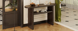 TREXM Elegant Minimalist Console Table with Rounded Edges and Sturdy Shelf Design for Entryway, N715P195554P