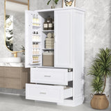 Tall Bathroom Storage Cabinet, Cabinet with Two Doors and Drawers, Adjustable Shelf, MDF Board, N725P178675K
