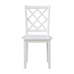 ZUN Classic Transitional 5pc Dining Set White Finish Dining Table and Four Side Chairs Set Lattice-Back B011P144224