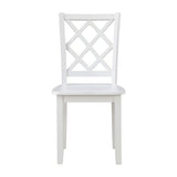 ZUN Classic Transitional 5pc Dining Set White Finish Dining Table and Four Side Chairs Set Lattice-Back B011P144224