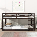 ZUN Solid Wooden , Solid Rubber Wooden Twin over Twin Loft Bed with Ladder ,Upper and Bottom Bed W504P191655