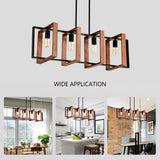 4-Light Kitchen Island Lights Pendant Light Farmhouse Dining Room Light Fixture, Rustic Wood and W1592P233389