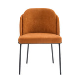 set of 2 dinning chair Brown seat black leg W370P193939