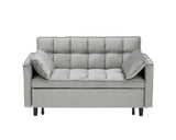 Modern Velvet Loveseat Futon Sofa Couch Pullout Bed, Small Love Seat Lounge Sofa w/Reclining 11183892