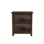 ZUN Vintage Two Drawer Nightstand, Simple and Generous Storage Space,Dark Walnut 96929255