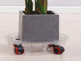 8 Pcs Heavy-Duty Clear Plant Caddy with Wheels, Rolling Flower Pot Stand 11.8" Inner 13" Outer 16698451