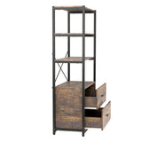 ZUN Industrial Wood Bookcase Retro Bookshelf Storage Display Rack Utility Book Shelf 04444538