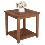 ZUN Square Wood Side Table Carbonized Color 03835542