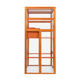 Large Cat Enclosure with 5 Perches, 2 Condos and 1 Lockable Door, Orange W2181P160607