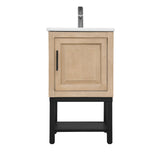 20" Small Bathroom Vanity with Sink & Hot and Cold Faucet, Freestanding Bathroom Cabinet with White W688P224410
