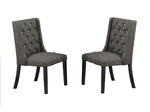 ZUN Modern Fabric / Polyfiber Ash Black Tufted Set of 2 Chairs Seat Chair Rubber wood MDF Kitchen B011P194025