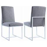 ZUN Grey Cube Base Dining Chair B062P153695