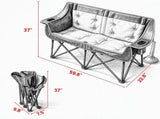 Heated Camping Chair for 2 Oversized Folding Padded Loveseat with 3 Heat Levels 4 Heating Zones 06353425