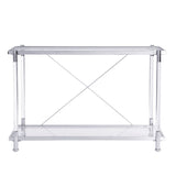 43.31'' Chrome Glass Sofa Table, Acrylic Side Table, Console Table for Living Room& Bedroom W821P184417